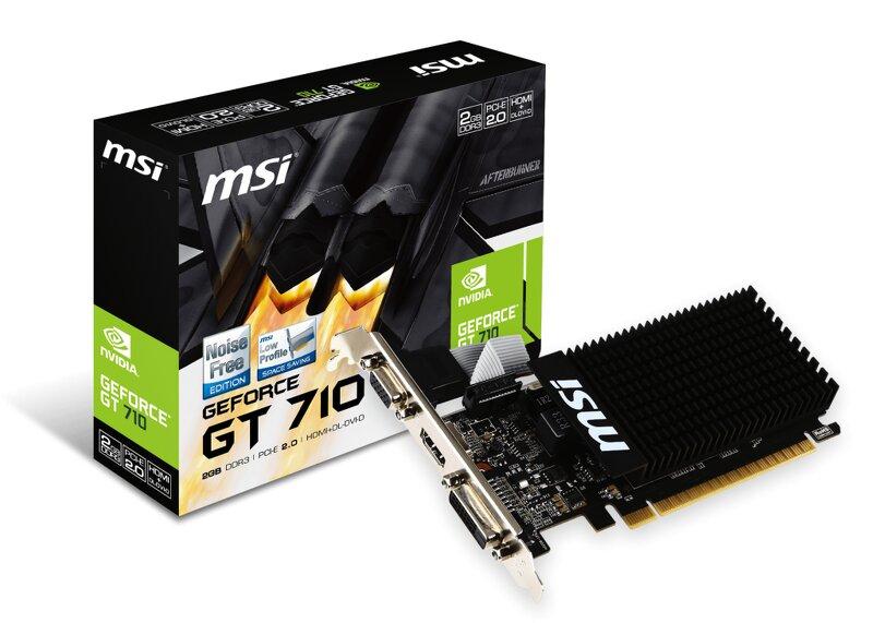 MSI V809-2000R, GeForce GT 710, 2 GB, GDDR3, 64 bit, 4096 x 2160 pixlar, PCI Express x16 2.0