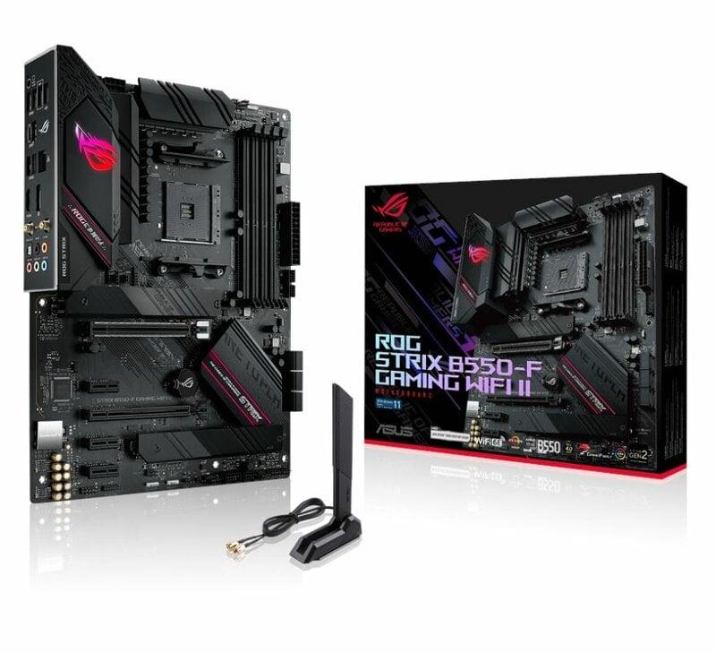 ASUS ROG STRIX B550-F GAMING WIFI II - Moderkort - ATX - Socket AM4 - AMD B550 Chipuppsättning - USB-C Gen2, USB 3.2 Gen 1, USB 3.2 Gen 2 - 2.5 Gigabit LAN, Wi-Fi 6, Bluetooth - inbyggda grafiken (CPU krävs) - HD-ljud (8 kanaler)