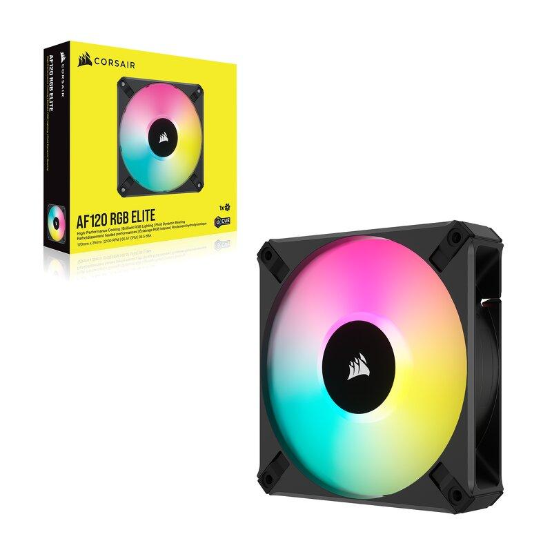 Corsair AF120 RGB Elite / iCUE-RGB / PWM / 120mm - Svart