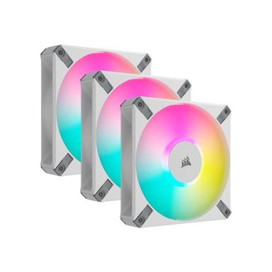 Corsair iCUE AF120 RGB Elite / iCUE-RGB / PWM / 120mm / 3-pack / Startkit - Vit