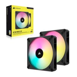 Corsair AF140 RGB Elite / iCUE-RGB / PWM / 140mm / 2-pack - Svart