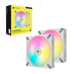 Corsair AF140 RGB Elite / iCUE-RGB / PWM / 140mm / 2-pack - Vit