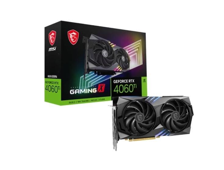 MSI GeForce RTX 4060 Ti GAMING X 8G - Grafikkort - GeForce RTX 4060 Ti - 8 GB GDDR6 - PCIe 4.0 x8 - HDMI, 3 x DisplayPort