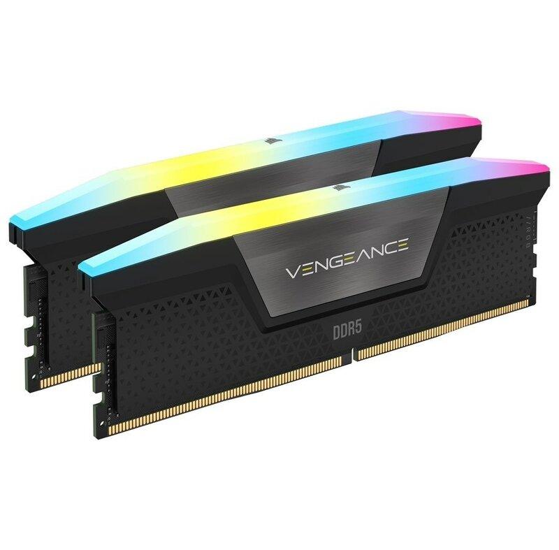 CORSAIR Vengeance RGB - DDR5 - sats - 32 GB: 2 x 16 GB - DIMM 288-pin - 6000 MT/s / PC5-48000 - CL36 - 1.40 V - ej buffrad - grå