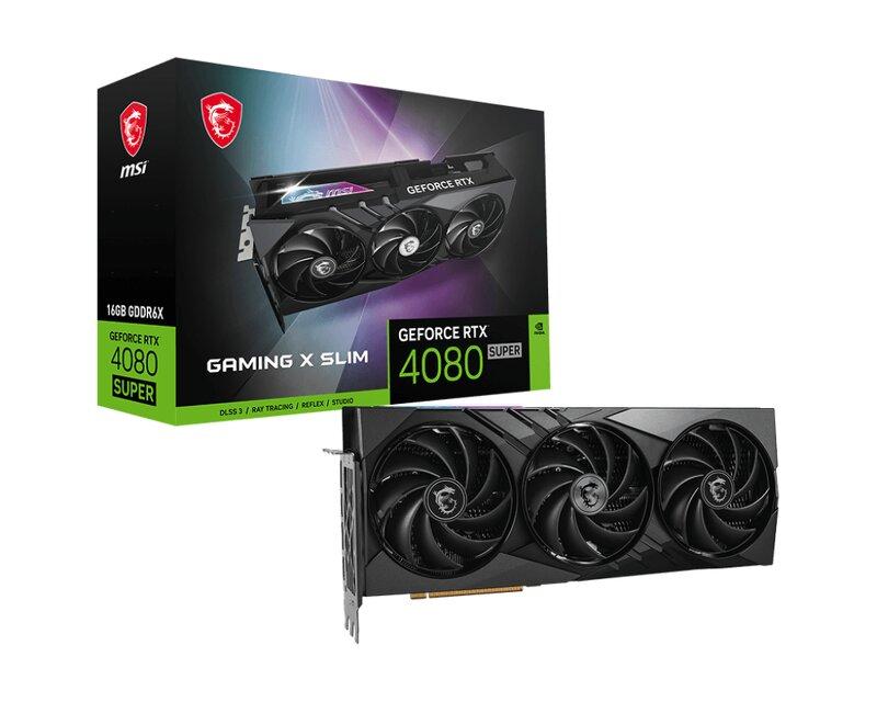 MSI GeForce RTX 4080 SUPER 16G GAMING X SLIM - Grafikkort - NVIDIA GeForce RTX 4080 SUPER - 16 GB GDDR6X - PCIe 4.0 - 2 x HDMI, 2 x DisplayPort