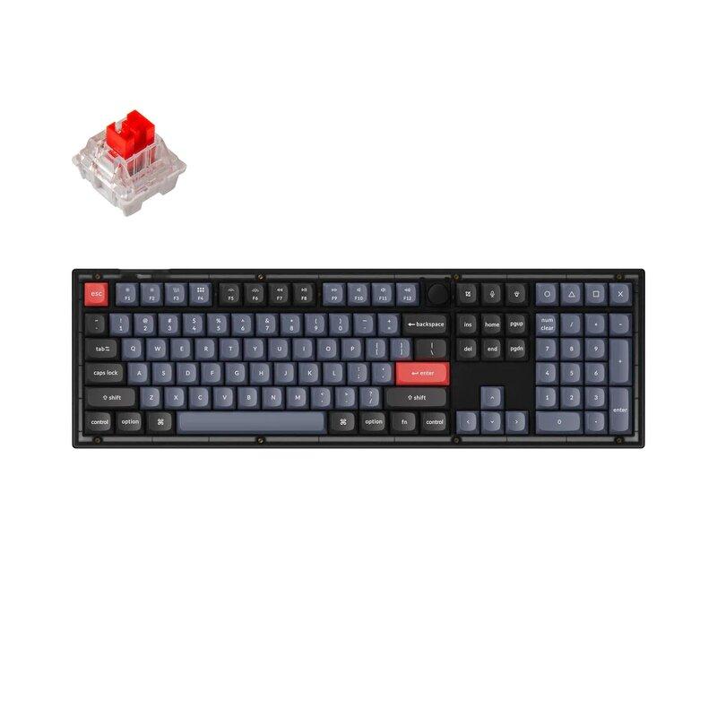 Keychron V6 100% Fully Assembled Knob K Pro Red Switch Frosted Black QMK/VIA