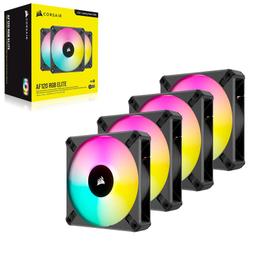 Corsair iCUE AF120 RGB Elite / iCUE-RGB / PWM / 120mm / 4-pack / Startkit - Svart