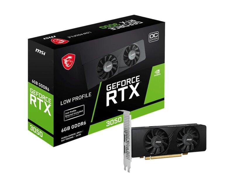 MSI GeForce RTX 3050 LP 6G OC - Grafikkort - GF RTX 3050 - 6 GB GDDR6 - PCIe 4.0 x16 låg profil - 2 x HDMI, DisplayPort