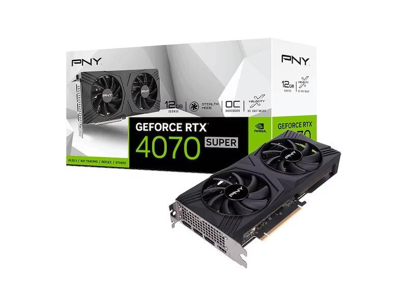 PNY Geforce RTX 4070 SUPER 12GB - VERTO Overclocked Dual Fan Edition - grafikkort - GeForce RTX 4070 Super - 12 GB GDDR6X - PCIe 4.0 x16 - 3 x DisplayPort, HDMI