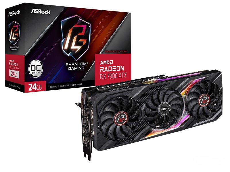 ASRock Phantom Gaming Radeon RX 7900 XTX 24GB - OC Edition - grafikkort - Radeon RX 7900 XTX - 24 GB GDDR6 - PCIe 4.0 x16 - HDMI, 3 x DisplayPort - låda