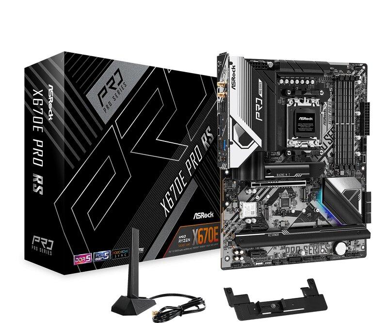 ASRock X670E Pro RS - Moderkort - ATX - Socket AM5 - AMD X670E Chipuppsättning - USB 3.2 Gen 1, USB 3.2 Gen 2, USB-C Gen 2x2, USB-C 3.2 Gen2 - Bluetooth, 2.5 Gigabit LAN, Wi-Fi 6 - inbyggda grafiken (CPU krävs) - HD-ljud (7.1-kanal)