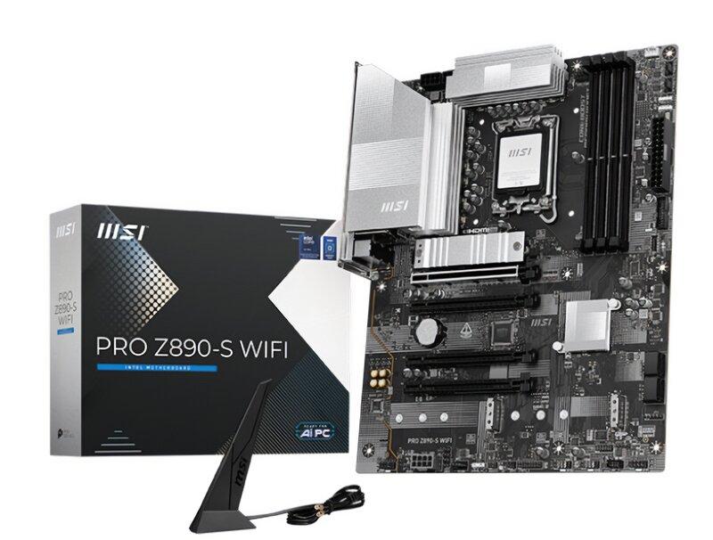 MSI PRO Z890-S WIFI - Moderkort - ATX - LGA1851-uttag - Z890 Chipuppsättning - USB-C 3.2 Gen 2x2, USB 3.2 Gen 1 - 2.5 Gigabit LAN, Wi-Fi 7, Bluetooth - inbyggda grafiken (CPU krävs) - HD-ljud (8 kanaler)