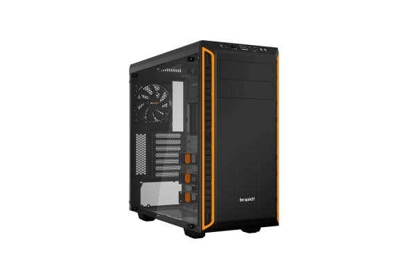 be quiet! Pure Base 600 Window - Miditower - ATX - inget nätaggregat - USB/ljud - Svart/orange - (Inkl. 2 x Pure Wings 2 fläktar)