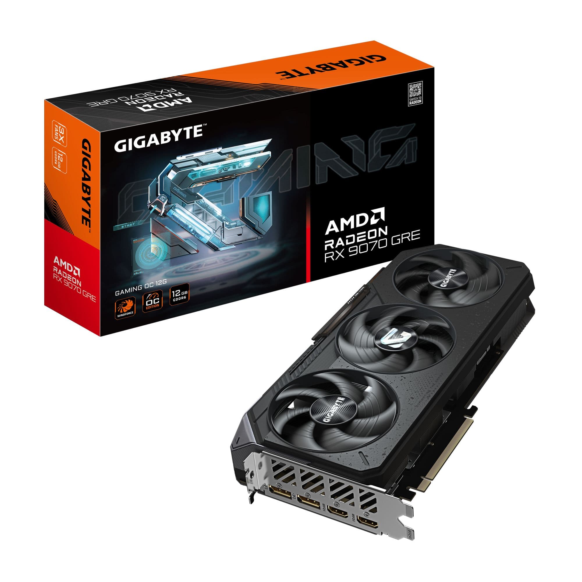 GIGABYTE Radeon RX 9070 GRE GAMING OC - 12GB GDDR6 RAM - Grafikkort