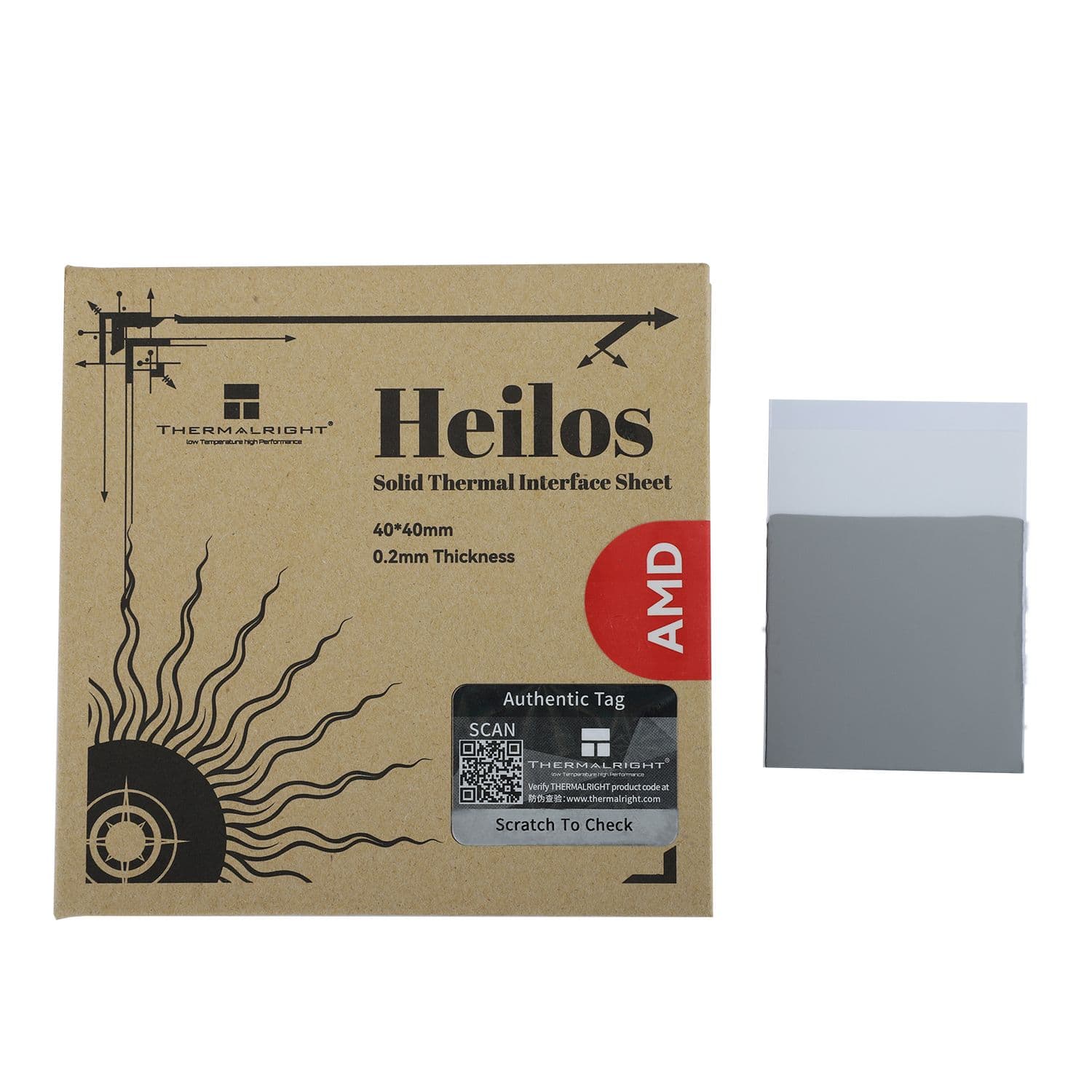 Thermalright HEILOS 40X40X0.2MM AMD Termisk kudde Grå Uttag AM4 AM5-sockel