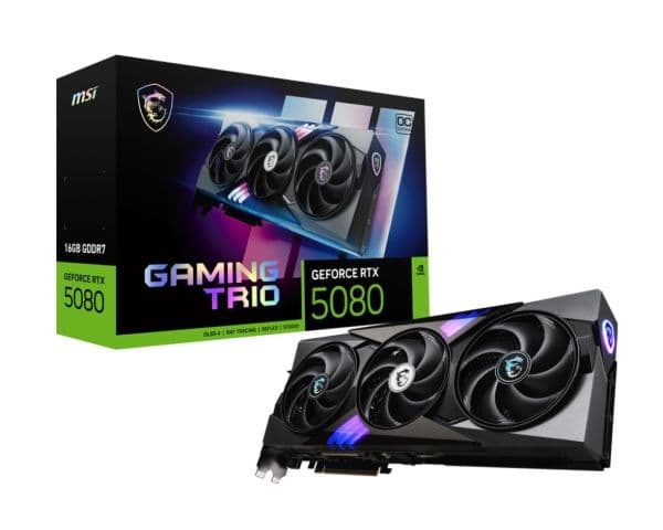 MSI GeForce RTX 5080 16G GAMING TRIO OC Grafikkort GeForce RTX 5080 16 GB GDDR7