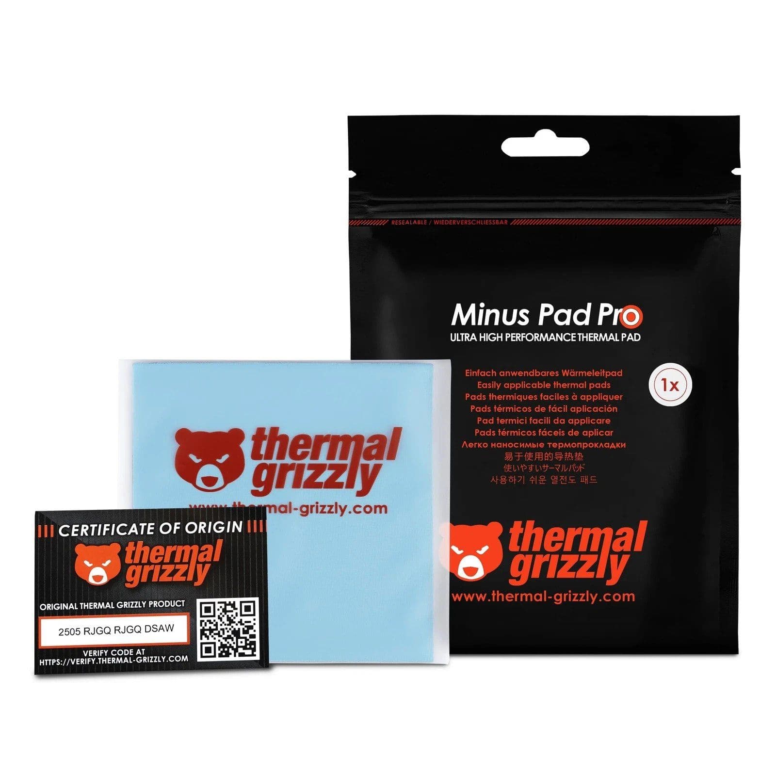 Thermal Grizzly Minus Pad Pro Termisk kudde Svart 100 mm 100 mm