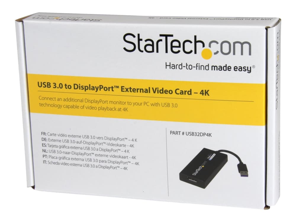 StarTech USB 3.0 to DisplayPort Adapter DisplayLink Certified 4K 30Hz