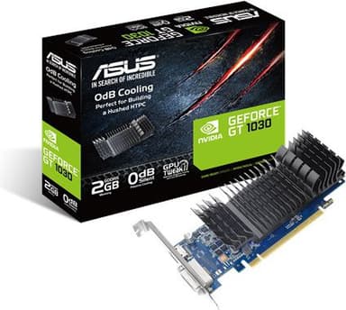 ASUS GT1030-SL-2G-BRK - Grafikkort - GF GT 1030 - 2 GB GDDR5 - PCIe 3.0 låg profil - DVI, HDMI - fläktlös
