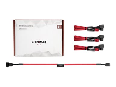 Noctua NA-SEC1 chromax.red - Förlängningsströmkabel till fläkt - 4-stifts PWM (hona) till 4-stifts PWM (hane) - 30 cm - röd