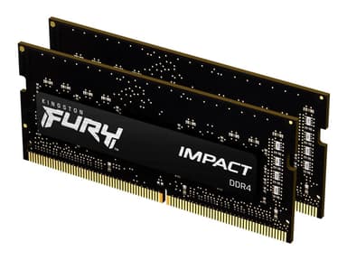 Kingston FURY Impact - DDR4 - sats - 16 GB: 2 x 8 GB - SO DIMM 260-pin - 3200 MT/s / PC4-25600 - CL20 - 1.2 V - ej buffrad - icke ECC - svart