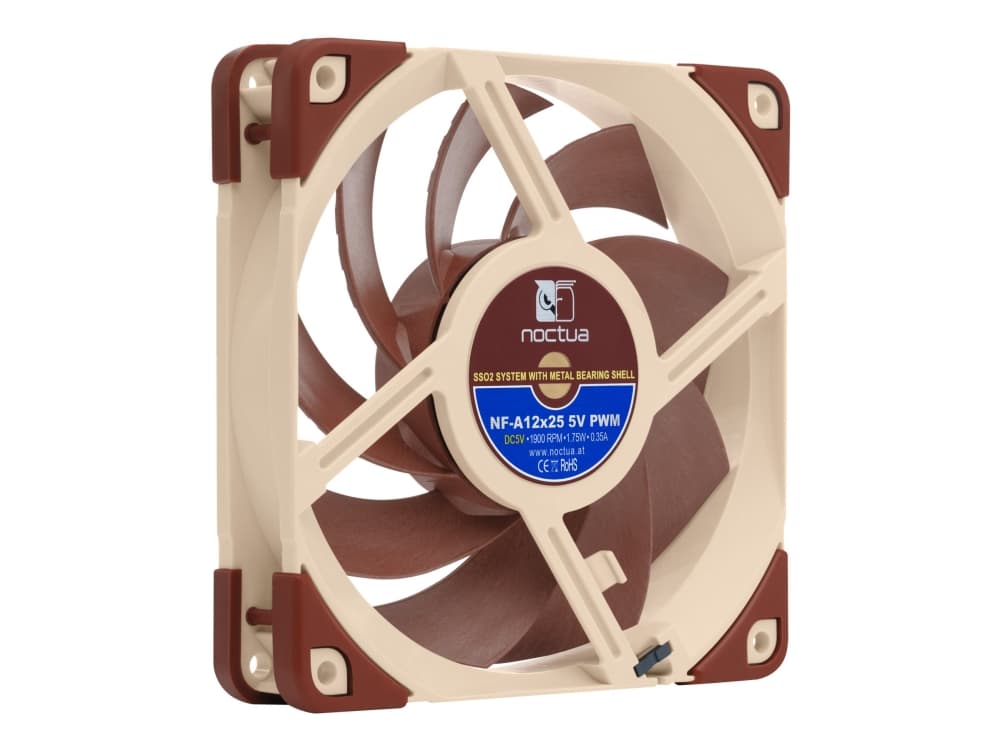 Noctua NF-A12x25 5V PWM - Chassi fläkt - 120mm - Brun - 21 dBA