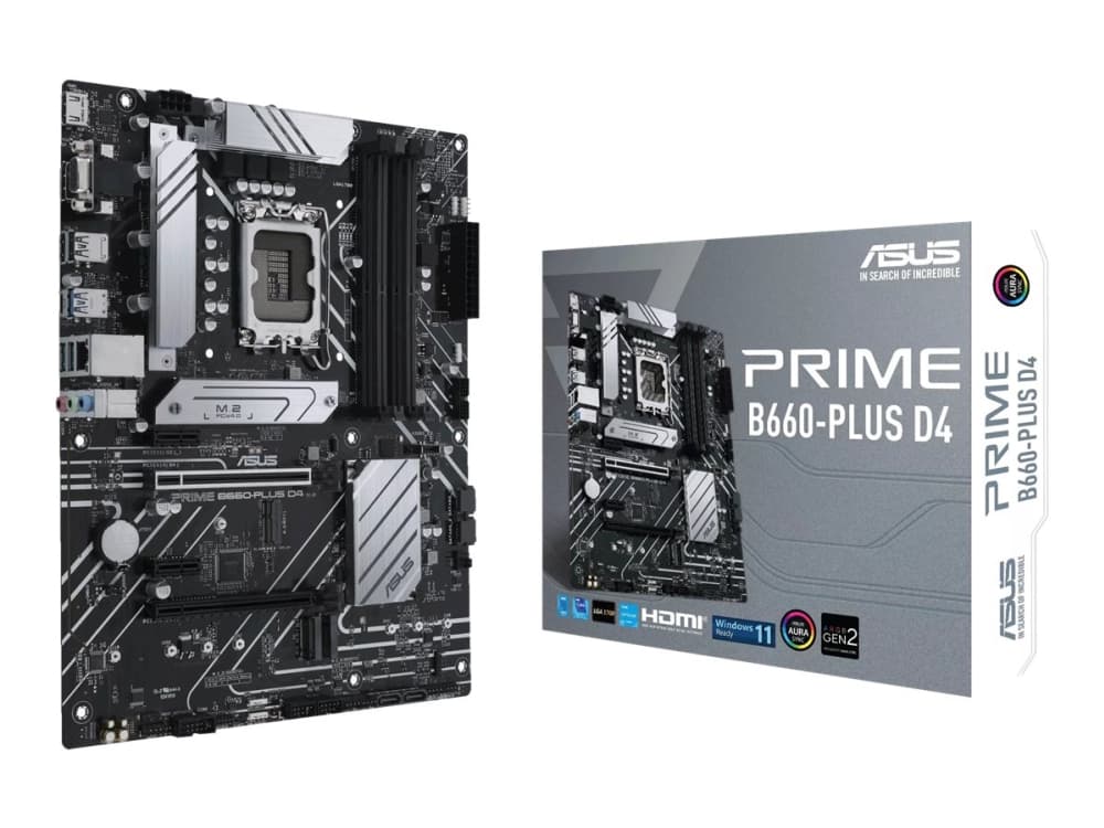 ASUS PRIME B660-PLUS D4 Moderkort - Intel B660 - Intel LGA1700 - DDR4 RAM - ATX