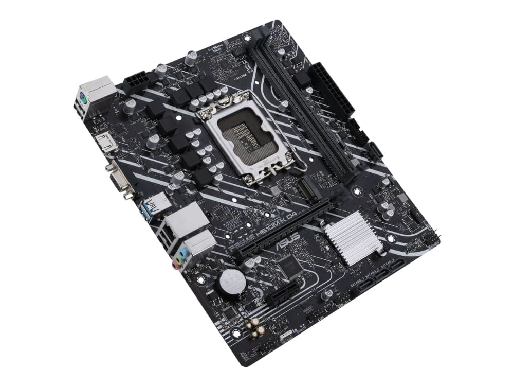 ASUS PRIME H610M-K D4 - Moderkort - micro ATX - LGA1700-uttag - H610 Chipuppsättning - USB 3.2 Gen 2, USB 3.2 Gen 1 - Gigabit LAN - inbyggda grafiken (CPU krävs) - HD-ljud (8 kanaler)