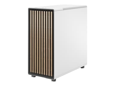 Fractal Design North - Mid tower - ATX - genomskinlig sidopanel (härdat glas) - ingen strömförsörjning (ATX) - kritvit - USB/ljud