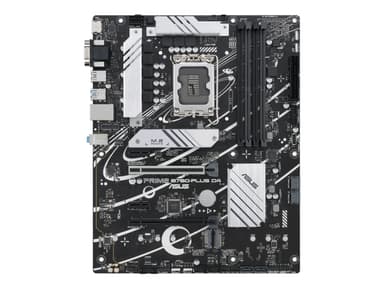 ASUS PRIME B760-PLUS D4 - Moderkort - ATX - LGA1700-uttag - B760 Chipuppsättning - USB-C 3.2 Gen 2x2, USB-C 3.2 Gen 1, USB 3.2 Gen 2, USB 3.2 Gen 1, USB4 - 2.5 Gigabit LAN - inbyggda grafiken (CPU krävs) - HD-ljud (8 kanaler)