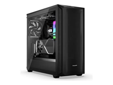 be quiet! -  SHADOW BASE 800 - Midi-torn - utökad ATX - genomskinlig sidopanel (härdat glas) - ingen strömförsörjning (ATX / PS/2) - svart - USB/ljud