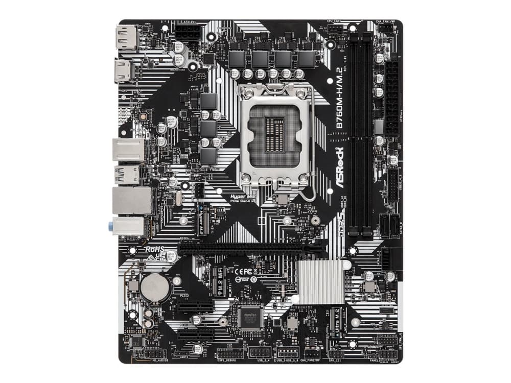 ASRock B760M-H/M.2 moderkort micro ATX LGA1700-uttag B760 Chipuppsättning