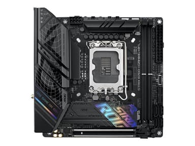 ASUS ROG STRIX B760-I GAMING WIFI - Moderkort - mini ITX - LGA1700-uttag - B760 Chipuppsättning - USB 3.2 Gen 1, USB-C 3.2 Gen 1, USB-C 3.2 Gen 2x2, USB-C 3.2 Gen2 - 2.5 Gigabit LAN, Wi-Fi 6E, Bluetooth - inbyggda grafiken (CPU krävs) - HD-ljud (8 kanaler