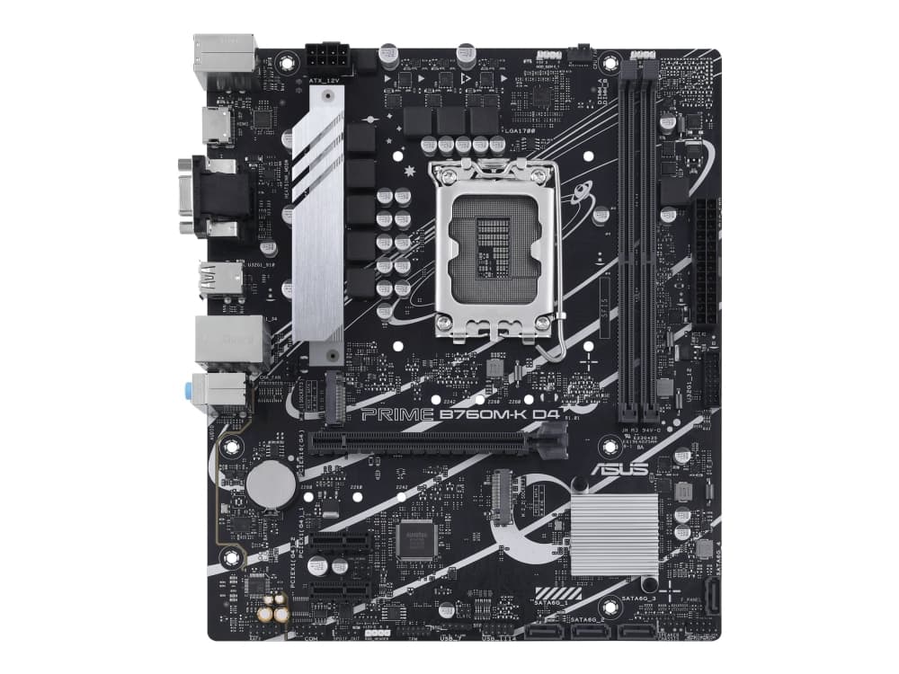 ASUS PRIME B760M-K D4 Moderkort - Intel B760 - Intel LGA1700 socket - DDR4 RAM - Micro-ATX