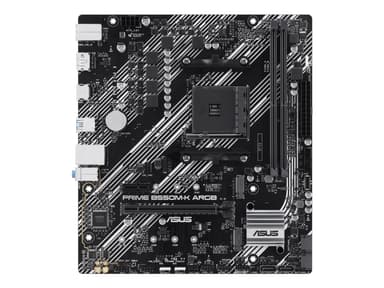 ASUS PRIME B550M-K ARGB - Moderkort - micro ATX - Socket AM4 - AMD B550 Chipuppsättning - USB 3.2 Gen 1 - Gigabit LAN - inbyggda grafiken (CPU krävs) - HD-ljud (8 kanaler)