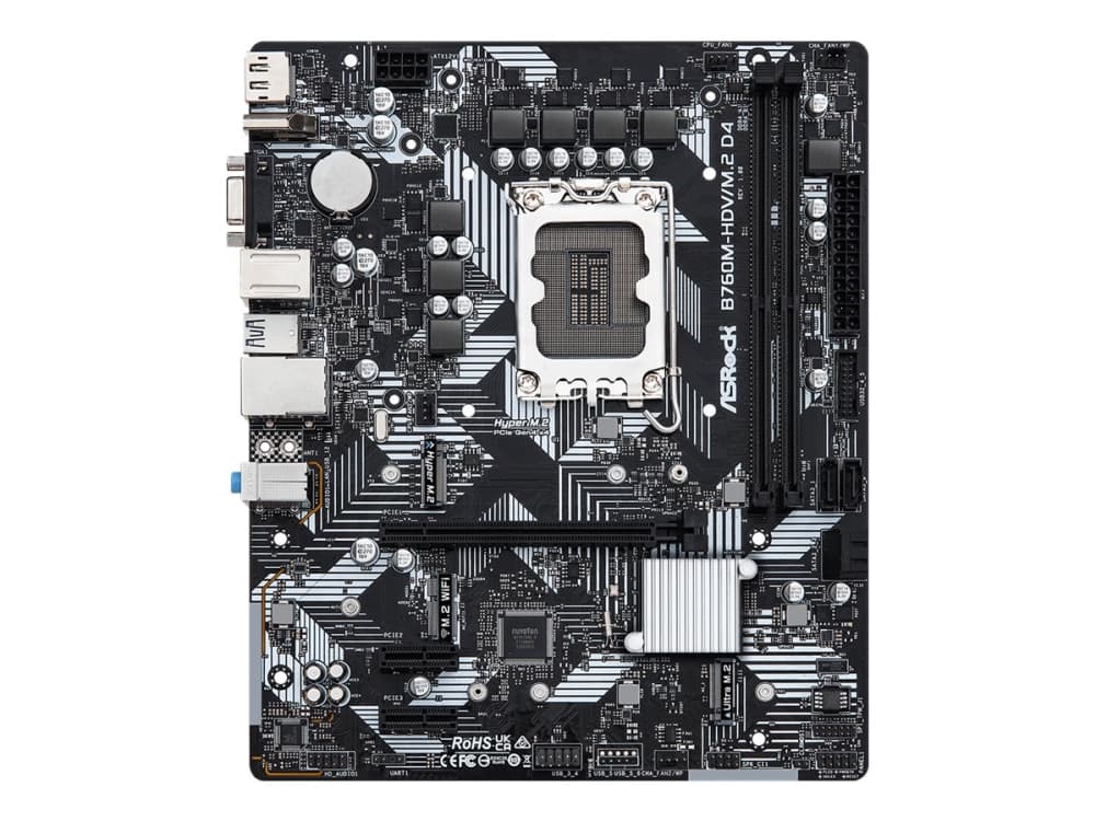 ASRock B760M-HDV/M.2 D4 moderkort micro ATX LGA1700-uttag B760 Chipuppsättning