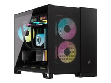 CORSAIR 2500D AIRFLOW - Mid tower - micro ATX - genomskinlig sidopanel (härdat glas) - ingen strömförsörjning (ATX) - svart - USB/ljud