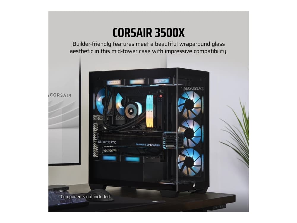 Corsair 3500X Tempered Glass Mid-Tower (svart)