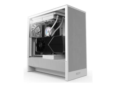 NZXT H series H5 Flow - Mid tower - utökad ATX - genomskinlig sidopanel (härdat glas) - ingen strömförsörjning - vit - USB/ljud