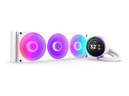 NZXT Kraken Elite 360 RGB - Kylsystem med vätska till processorn - med LCD-display - Elementstorlek: 360 mm - (för: LGA1851, LGA1700, LGA1200, LGA115x Socket, AM4, AM5) - koppar - 120 mm - matt vit