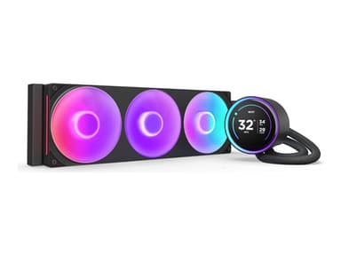 NZXT Kraken Elite 360 RGB - Kylsystem med vätska till processorn - med LCD-display - Elementstorlek: 360 mm - (för: LGA1851, LGA1700, LGA1200, LGA115x Socket, AM4, AM5) - koppar - 120 mm - mattsvart