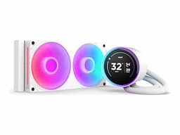 NZXT Kraken Elite 240 RGB - Kylsystem med vätska till processorn - med LCD-display - (för: LGA1851, LGA1700, LGA1200, LGA115x Socket, AM5, AM4) - koppar - 2 x 120 mm - matt vit