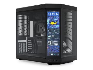 HYTE Y70 Touch infinite - Mid tower - utökad ATX - genomskinlig sidopanel (glas) - ingen strömförsörjning (ATX) - becksvart - USB/ljud