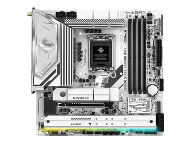 ASRock B860M STEEL LEGEND WIFI - Moderkort - micro ATX - LGA1851-uttag - B860 Chipuppsättning - USB4, USB-C 3.2 Gen2, USB 3.2 Gen 2, USB 3.2 Gen 1 - 2.5 Gigabit LAN, Bluetooth, Wi-Fi 6E - inbyggda grafiken (CPU krävs) - HD-ljud (8 kanaler)