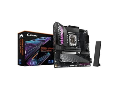 AORUS B860M ELITE WIFI6E - Moderkort - micro ATX - LGA1851-uttag - AMD B850 Chipuppsättning - USB-C 3.2 Gen 1, USB 3.2 Gen 2, USB 3.2 Gen 1, USB4 - Bluetooth, Wi-Fi 6E, 2.5 Gigabit LAN - inbyggda grafiken (CPU krävs) - HD-ljud (8 kanaler)