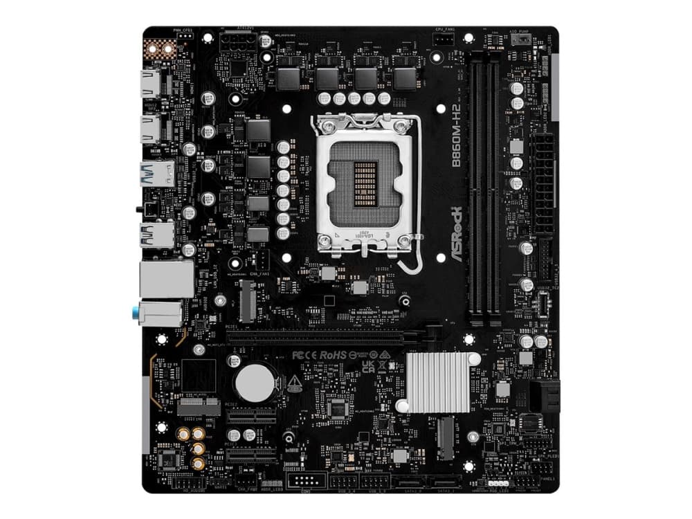 ASRock B860M-H2 Moderkort - Intel B860 - Intel LGA1851 socket - DDR5 RAM - Micro-ATX