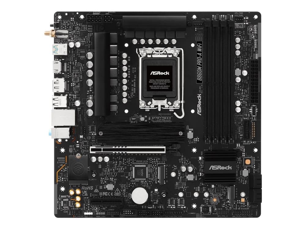 ASRock B860M Pro-A WiFi Moderkort - Intel B860 - Intel LGA1851 - DDR5 RAM - Micro-ATX