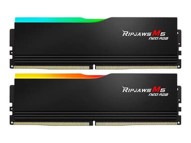 G.Skill Ripjaws M5 Neo RGB - DDR5 - sats - 32 GB: 2 x 16 GB - DIMM 288-pin - 6000 MT/s - CL28 - 1.4 V - ej buffrad - on-die ECC - mattsvart