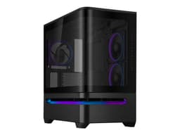 ASUS Prime AP202 - microATX-torn - genomskinlig sidopanel (härdat glas) - ingen strömförsörjning - USB/ljud
