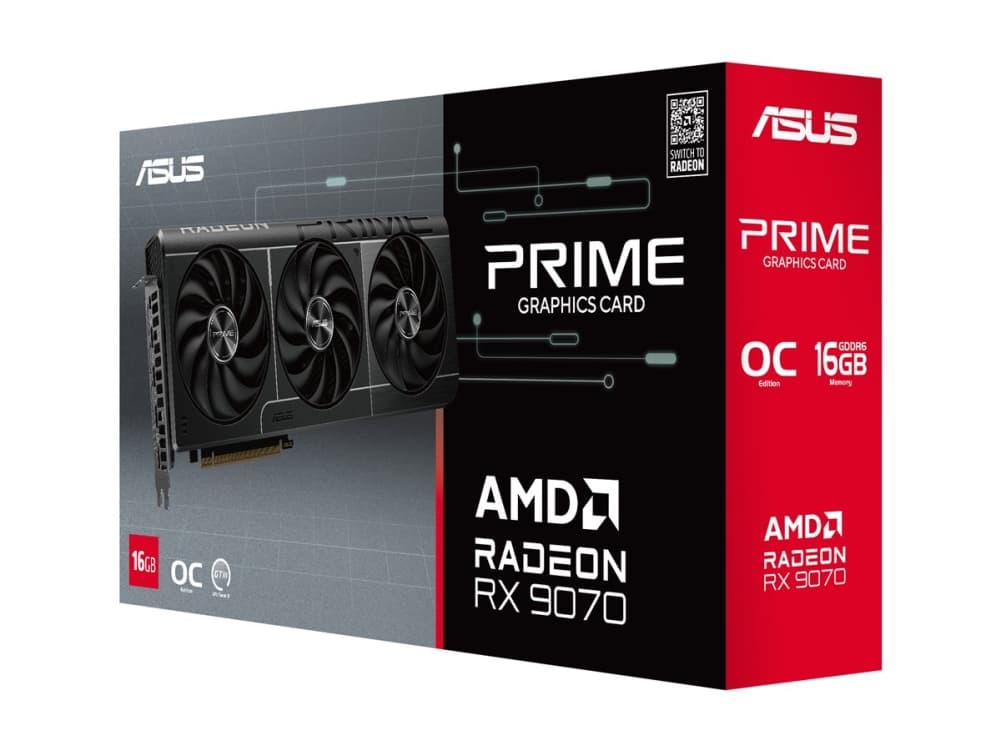 ASUS Radeon RX 9070 Prime EVO OC - 16GB GDDR6 RAM - Grafikkort